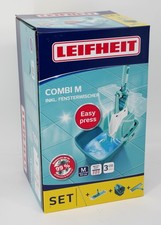 Bodenwischer Set Leifheit Combi M Easy Press + Fensterwischer 12L Eimer 553737