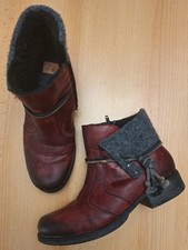 Rieker Damen Stiefeletten Gr. 39  ( 6 ) Leder Rot