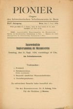 Pioner. Organ der schweiz. permanenten Schulausstellung in Bern, 1924/September.
