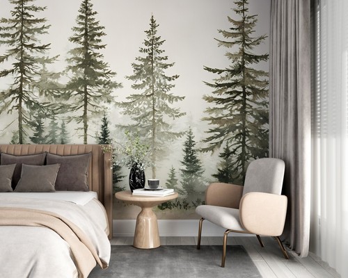 Tapete mit waldlandschaft - tapete,