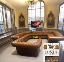 Chesterfield Eck Sofa Wohnlandschaft U Form 9 Personen Ecke 290x290x290 mit bett