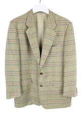 Louis Feraud Blazer Herren (Eu) 52 Lammwolle Gefüttert Kerbe Revers Einreihig