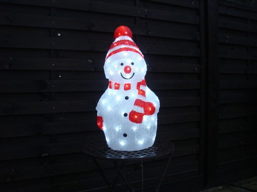 Led schneemann aus acryl innen - schneemann,