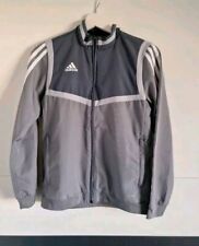 Kinder: adidas Trainingsjacke grau/weiß Gr. 152 Jacke Training Sport Tiro 19