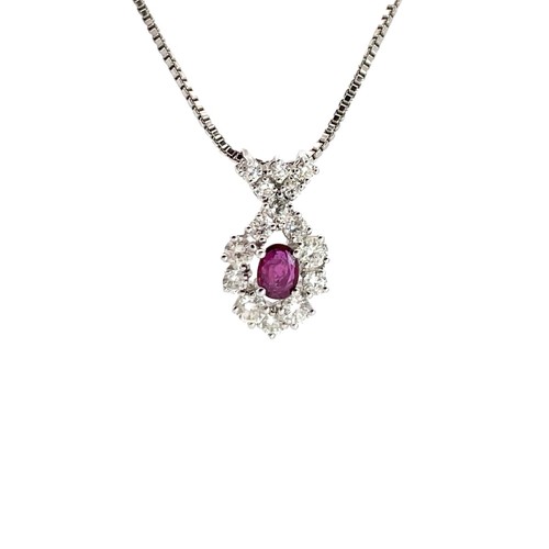Rubin anhänger mit - anhänger, kette