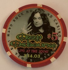 Ozzy Osbourne Hard Rock Hotel Casino Poker Chip $5 Las Vegas Poker Paulson