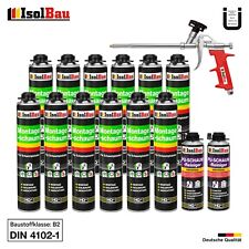 Bauschaum Set 12 x 750ml + 2 Reiniger + 1 Pistole PU Schaum Pistolenschaum