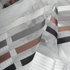 Vorhangstoff Dekostoff transparent Streifen braun