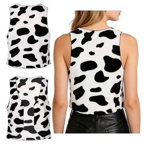 Frauen weste kuhmuster tanktop - frauen,