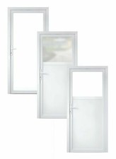 Nebeneingangstür Kunststoff Nebentür Innen öffnend weiß Klarglas Satinato Keller