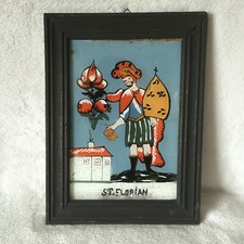 Altes Hinterglasbild HL. Sankt