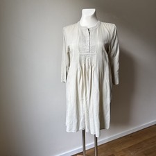 Beigefarbene Tunika Leinen Baumwolle S von Gudrun Sjöden