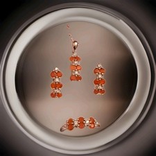 925Silber Set,Feuer OPAL Echte