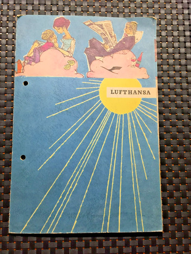 Lufthansa bordmappe mit nadel - lufthansa,