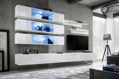 Anbauwand wohnwand wohnzimmer - wohnwand,