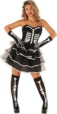 Schwarzes Sexy Skelett Kleid