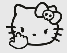 Aufkleber Hello Kitty Fuck you