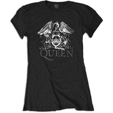 Ladies Queen Crest Diamante Freddie Mercury lizenziert T-Shirt Damen