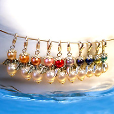 Schutzengel Charms 10 Perlen Engel silber Gastgeschenk Hochzeit Taufe Kommunion