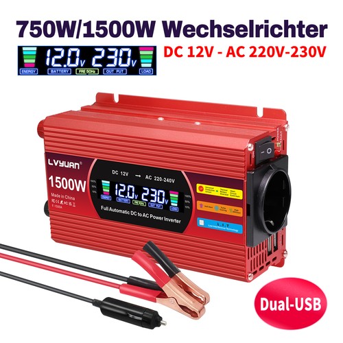 750w 1500w wechselrichter 12v - wechselrichter,