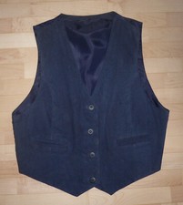 ♥ Damen Leder Weste, Gr. S, Dunkelblau ♥