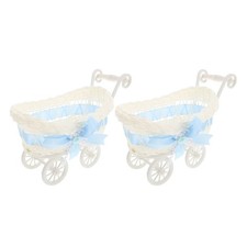  2pcs Kinder verwenden Nachahmung Rattan gewebtes Korbbonbon -Aufbewahrungswagen