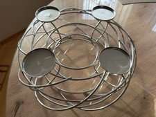 ADVENTSKRANZ  Draht silber Metall Ø ca. 37 cm für Kerzen bis  6,9 cm Höhe 13 cm