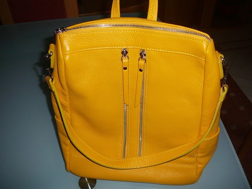 Lederrucksack gelb ungetragen