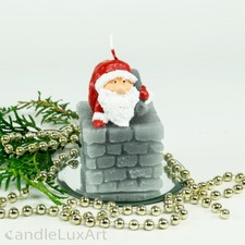 Kerze Weihnachtsmann im Schornstein 6x9 cm Weihnachten Figuren Adventskerzen 