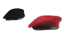 BW Commando Barett Mütze Hut schwarz rot korallrot 