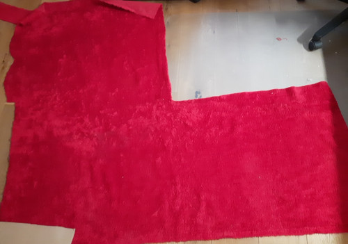 Fellimitat deko plüsch rot - -,