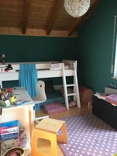 Bopita Kinderbett halbhoch 90x200x128 mit schräger Treppe I Farbe: weiß