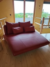 ROLF BENZ 2-Sitzer Ledersofa, rot
