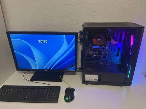 Mit monitor und gaming maus - monitor,