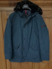Herren Winterjacke strellson Lloyd blau mit Kapuze Gr  52 gefüttert