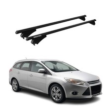 Menabo Dachträger Grundtäger für Ford Focus Turnier 2011-2018 75kg Alu Schwarz