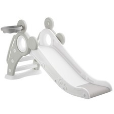 Kinderrutsche Joy, mit Basketballkorb, klappbar Rutschbahn grau B-Ware