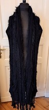 Ulla Popken+Longcardigan+Longweste+Gr.46/48+Schwarz+Fake Fur Besatz+++++