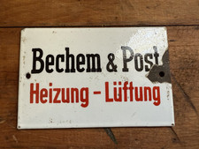 Kleines altes Blechschild Heizung Lüftung evtl. Emaille Metall Werbung Reklame