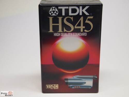 Vhs videokassette tdk hs45 - vhs-c,