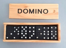 28 Dominosteine Holzbox  Spielsteine Dominospiel Domino Spiel Gesellschaftsspiel