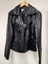 Tredy * Lederjacke * Imitat * schwarz * gefüttert * RV * Nieten * Gr. 38 * NEU