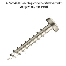 ASSY 4 PH Beschlagschraube Stahl Würth Vollgewinde Pan Head von 3 - 6 mm Ø