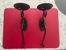 PartyLite  Paar antike Wandkerzenhalter P7776 Schwarz Metall