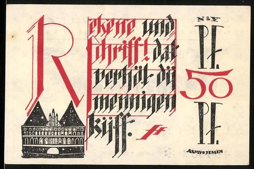 Notgeld lübeck 1921 - notgeld, 1921,