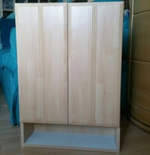 Badezimmerschrank Hängeschrank Birke weiß 2 Türen 3 Regalböden H 70,8 B 50 T 19,