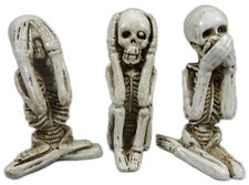 3er Set Skelett nichts hören sehen sagen je 8 cm Tot Gothic Figur Deko B-G K606
