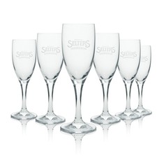 6x Selters Wasser Glas Flöte