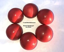 6 Zielkugeln für Boule Pétanque in Holz Rot je 3 cm Durchmesser im PVC Beutel