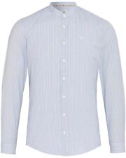 Pure Stehkragenhemd Slim Fit Rundhals Langarm gestreift Herren NEU